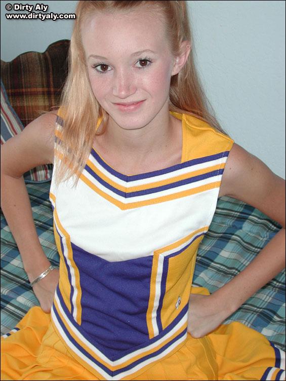Pictures of Dirty Aly stripping out of her cheerleader uniform #54074674