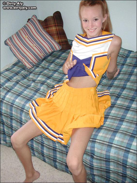 Pictures of Dirty Aly stripping out of her cheerleader uniform #54074809