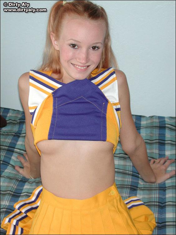 Pictures of Dirty Aly stripping out of her cheerleader uniform #54074832