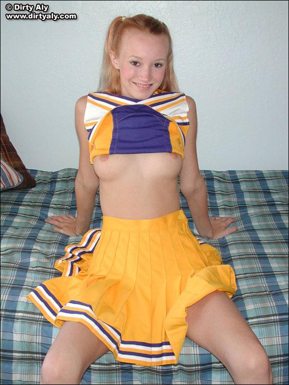 Pictures of Dirty Aly stripping out of her cheerleader uniform #54074850