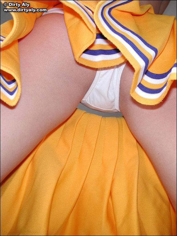 Pictures of Dirty Aly stripping out of her cheerleader uniform #54075103