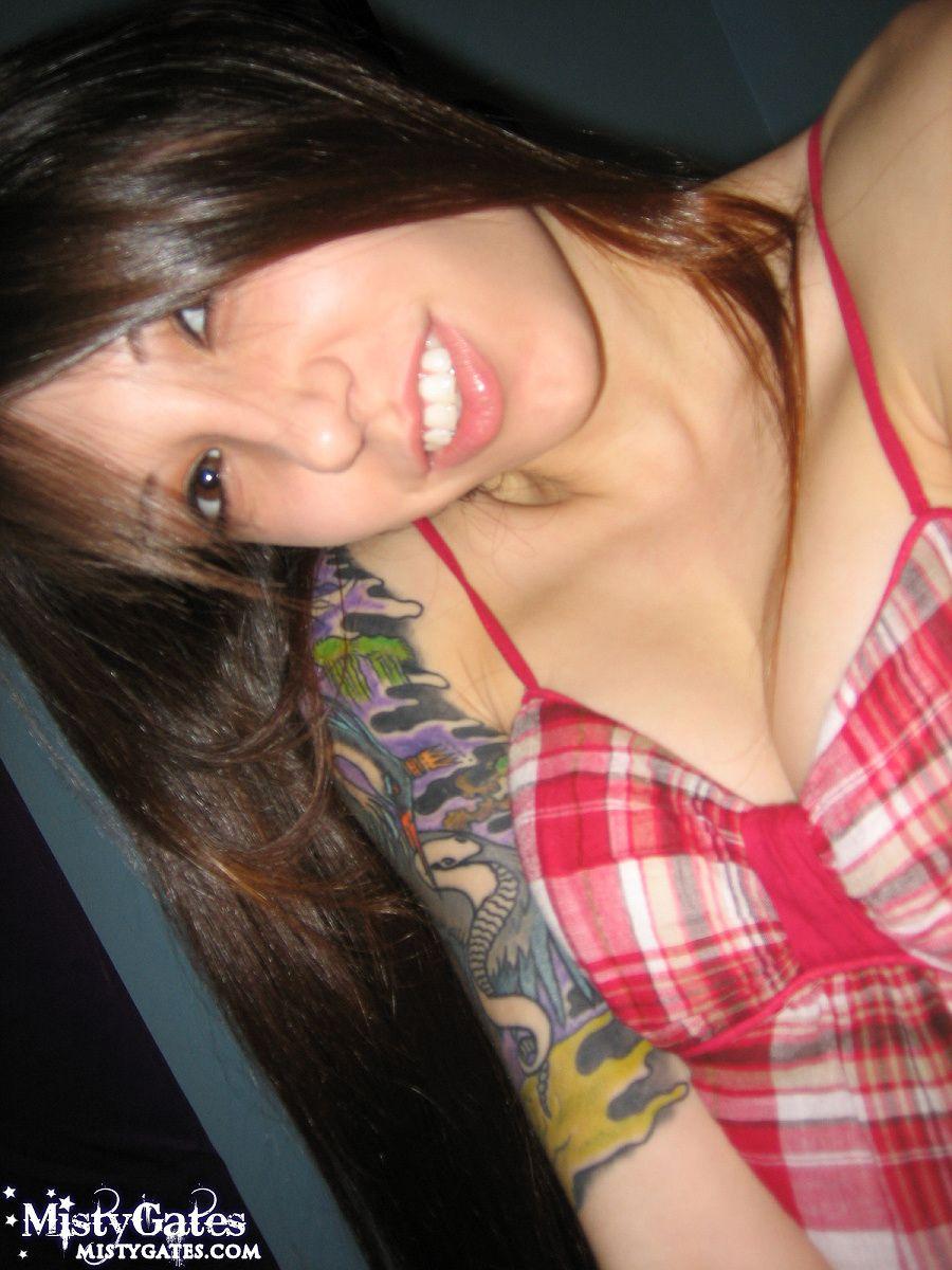 Pictures of teen babe Misty Gates stripping out of her plaid dress #59594418