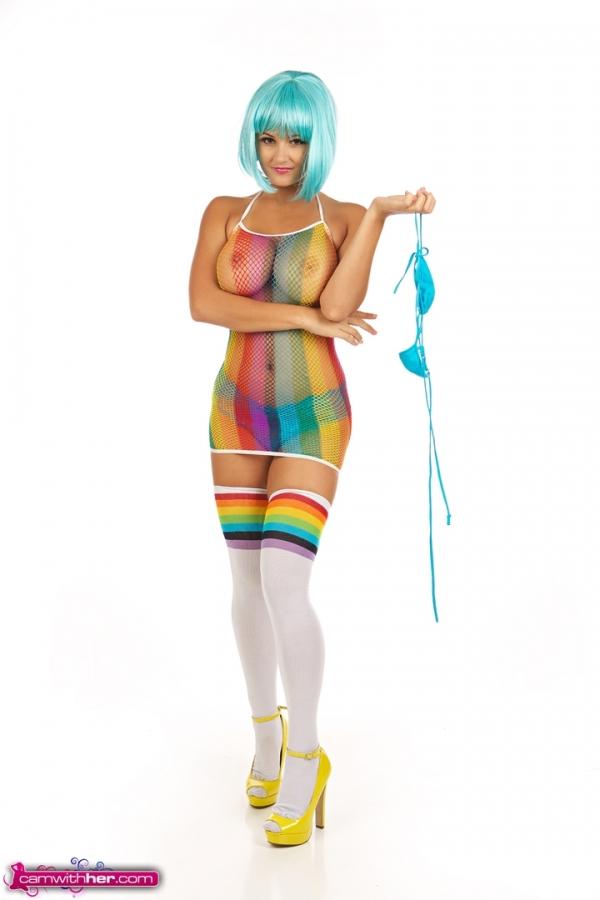 Busty cam girl Luna Lynn is a sexy Rainbow Brite #59134622