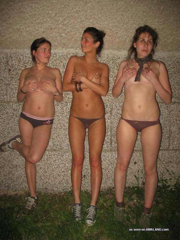 Pictures of hot lesbian girlfriends taking their tops off outside #60653112