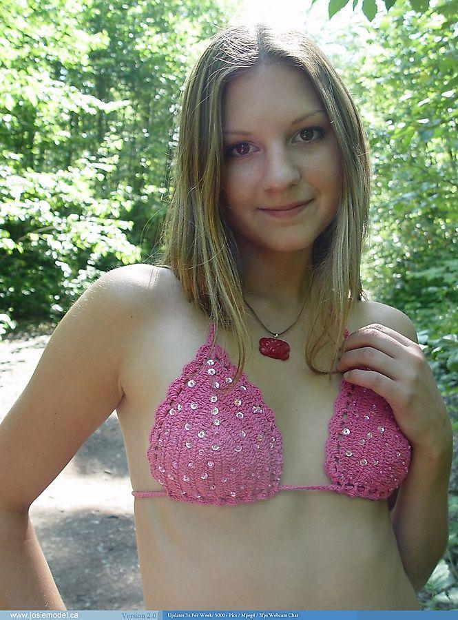 Pictures of teen cutie Josie Model exposing her tits outside #55701473