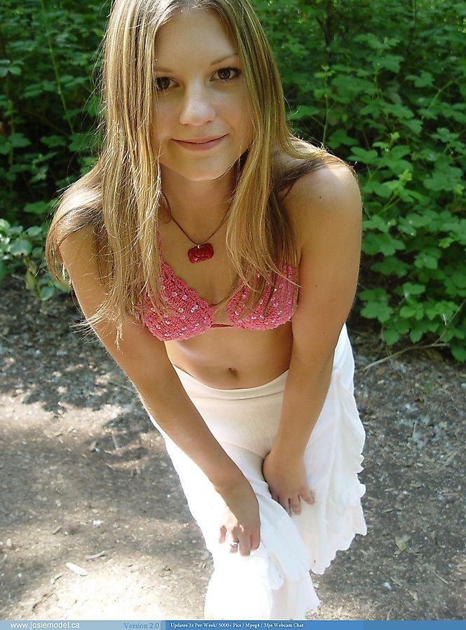 Pictures of teen cutie Josie Model exposing her tits outside #55701592