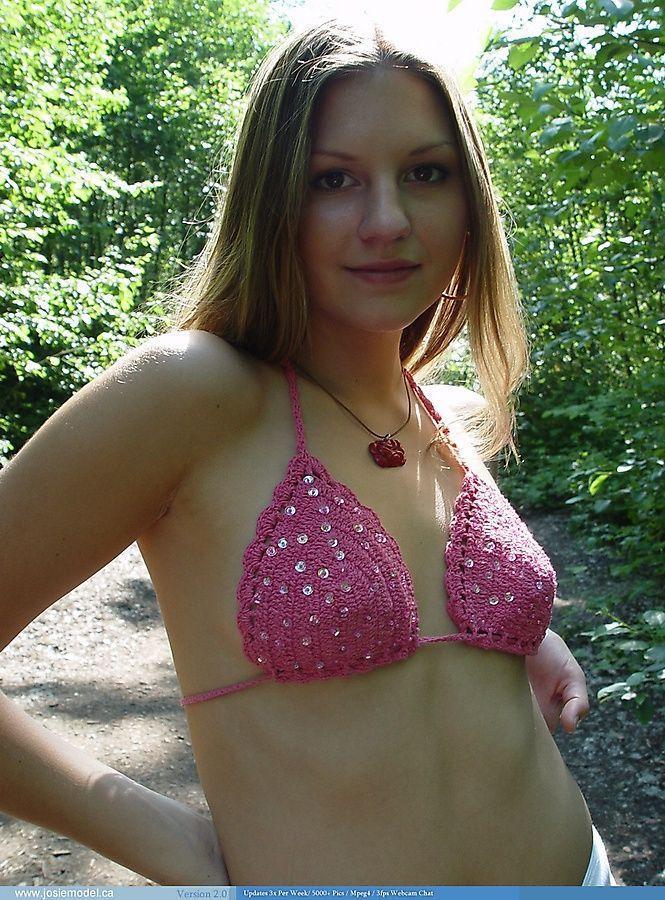 Pictures of teen cutie Josie Model exposing her tits outside #55701691