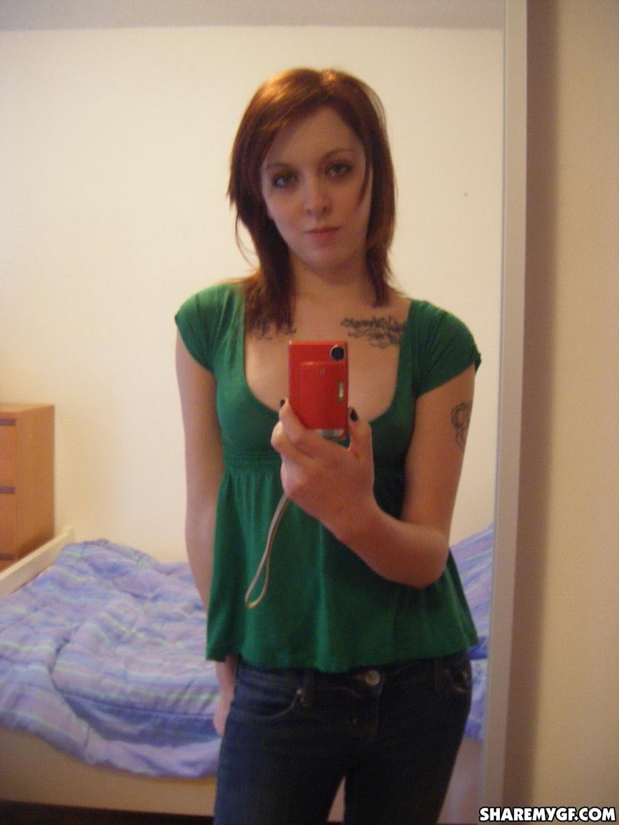 Brunette emo teen takes some hot pics of herself in jeans #60797970