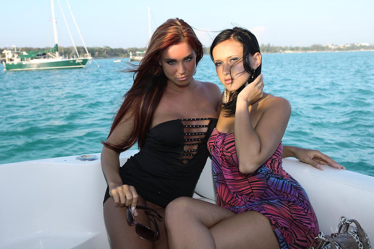 Ashley and Angelica invite you to party with them on a yacht #53185265