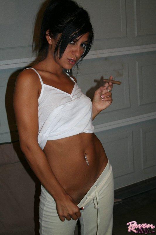 Pics of Raven Riley smoking a cigar and masturbating #59854649