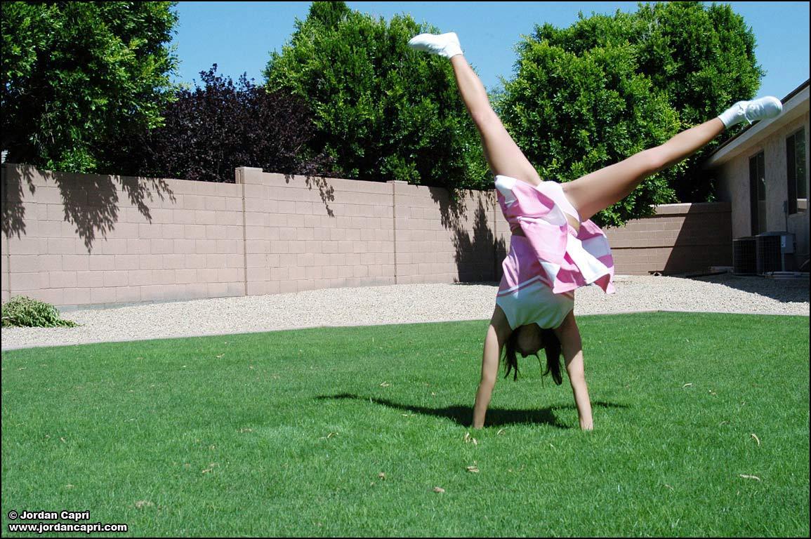 Pictures of teen hottie Jordan Capri doing a cheer outside #55606557