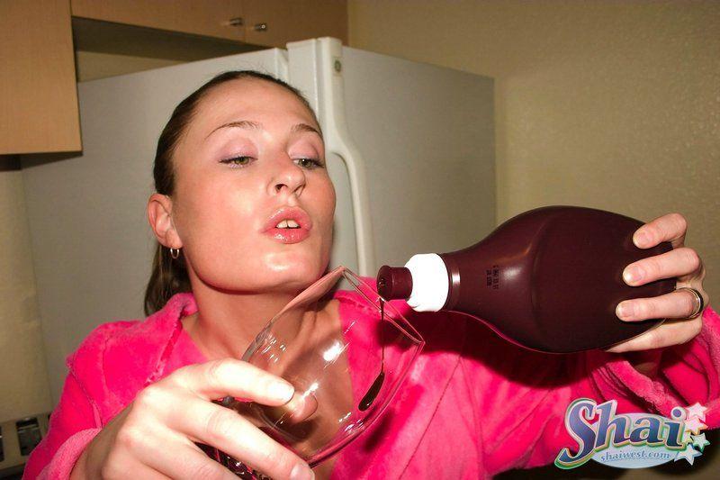 Pictures of teen babe Shai West being naughty with the chocolate syrup #59956890