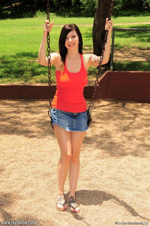 Pictures of teen chick Ivy Snow masturbating in a park #55010153