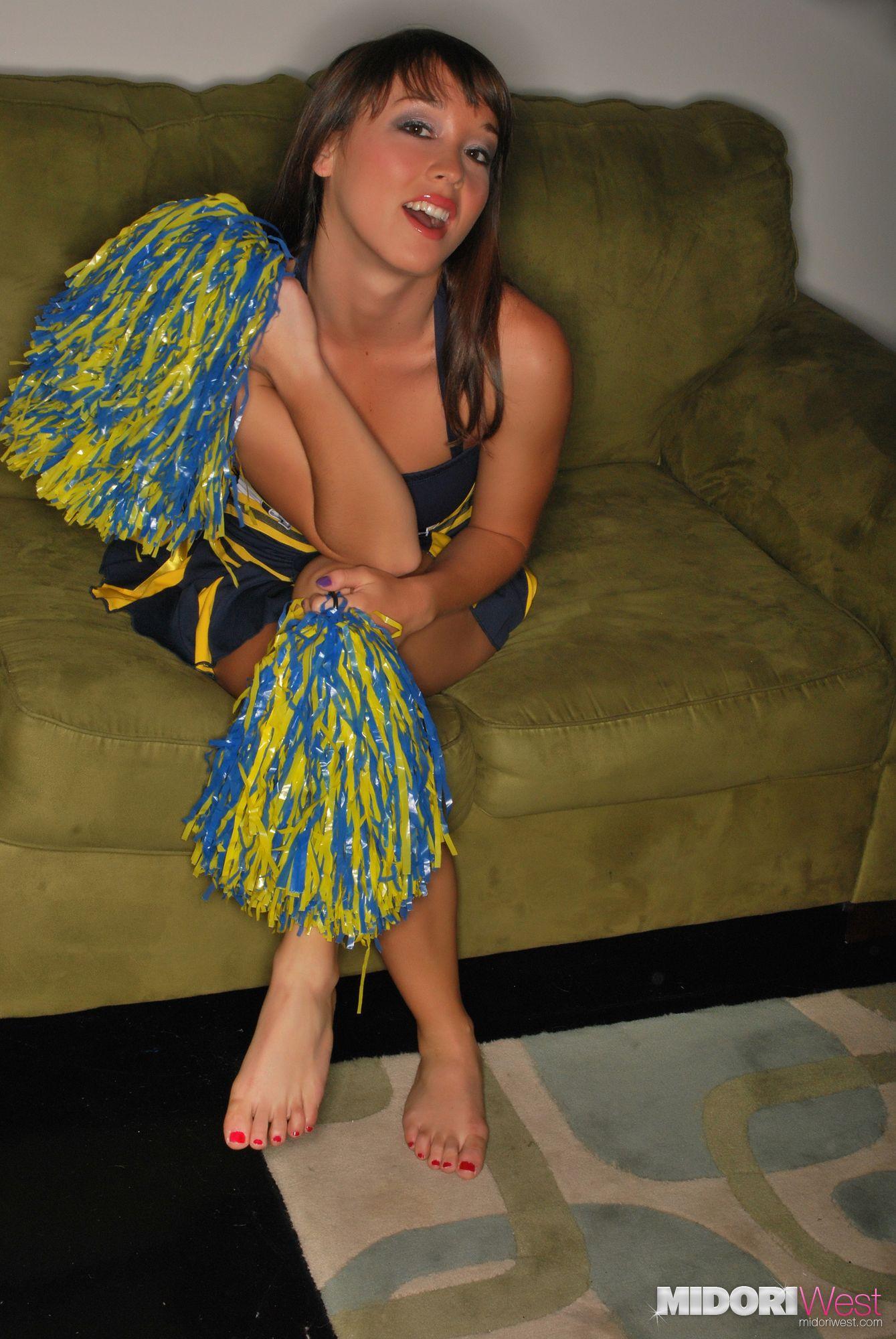 Pictures of teen Midori West dressed up as a sexy cheerleader #59537570