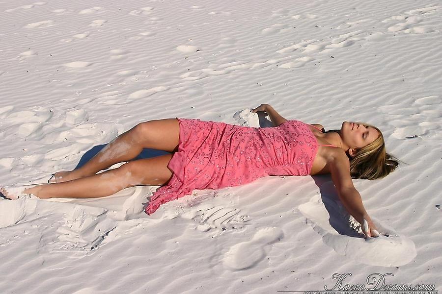 Pictures of teen star Karen Dreams looking stunning on a beach #56004842