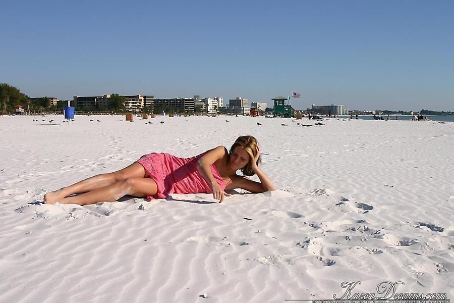 Pictures of teen star Karen Dreams looking stunning on a beach #56004885