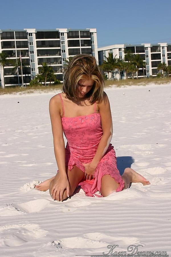 Pictures of teen star Karen Dreams looking stunning on a beach #56004960