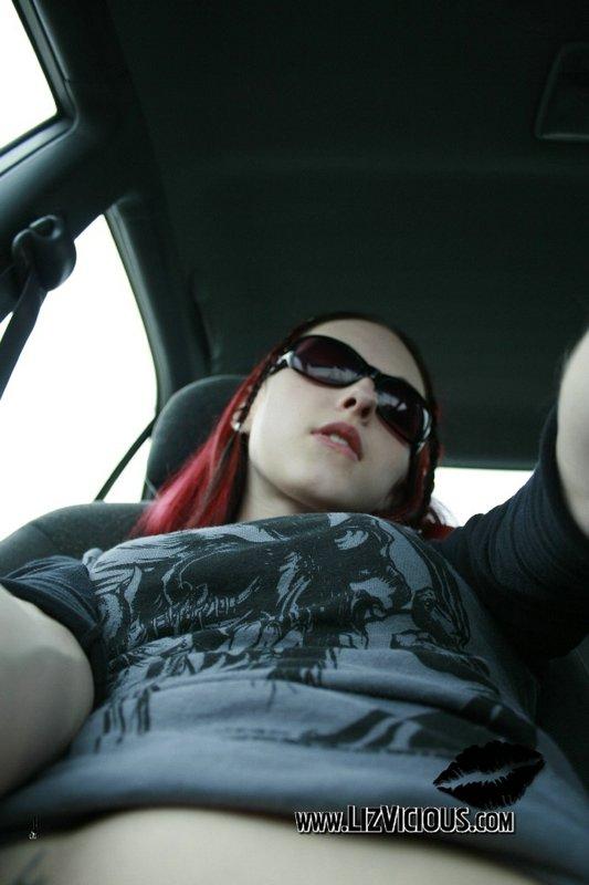Pictures of Liz Vicious getting naughty in a car #59032829