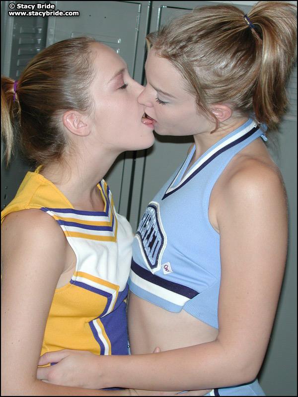 Pictures of two cheerleaders making out in the locker room #58803549
