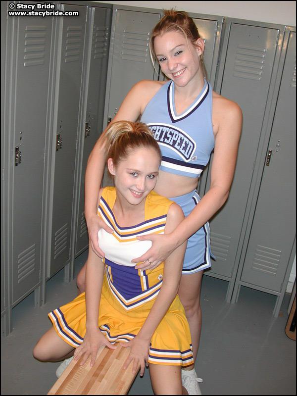 Pictures of two cheerleaders making out in the locker room #58803570