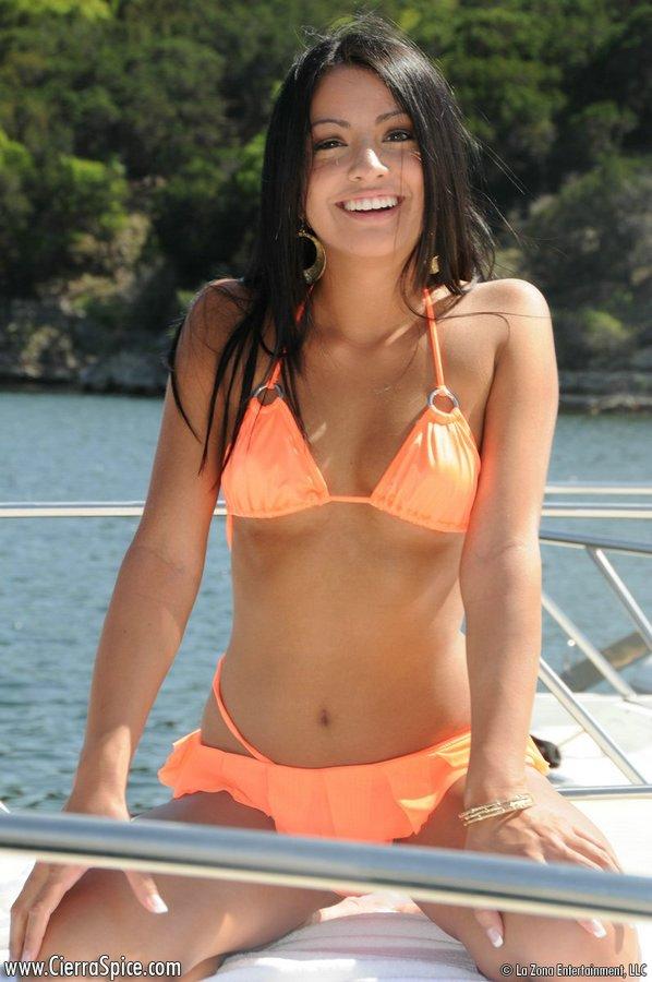 Cierra Spice rocks the boat in her sexy little bikini