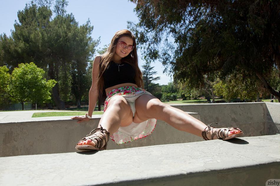 Pretty teen Marina Viskonti shows you what's up her skirt #59251033