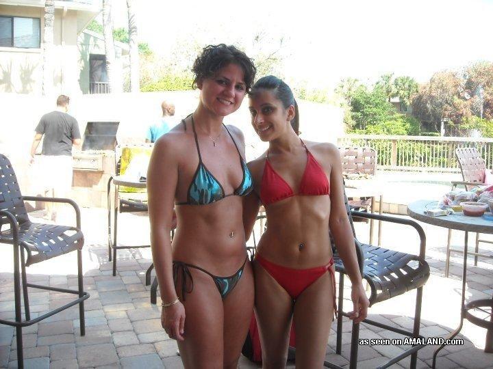 Officemates posing in sexy bikinis during vacation #60660416