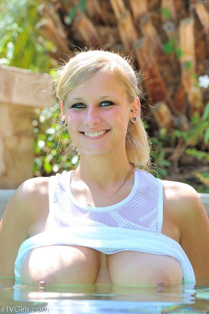 Pictures of busty blonde teen Alice spreading her pink pussy for you #52989060