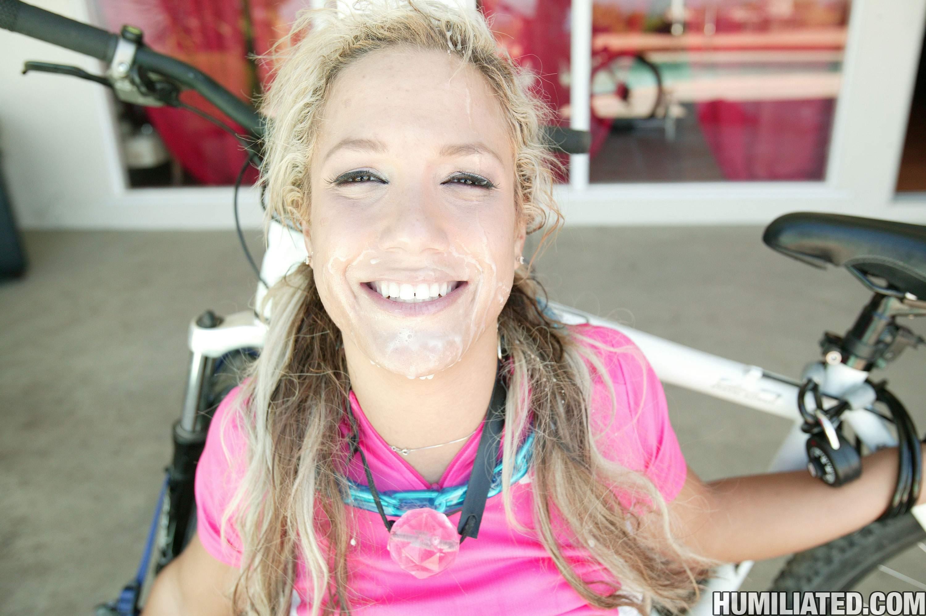 Cute blonde teen Kara Novack gets tied up on her mountain bike and fucked! #55960318