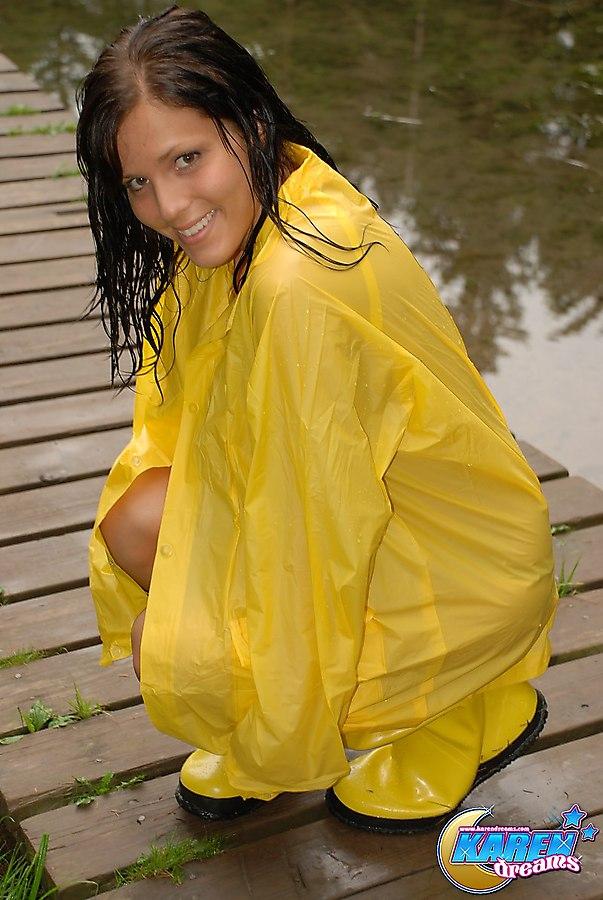 Pictures of teen Karen Dreams trying to stay dry #58005965