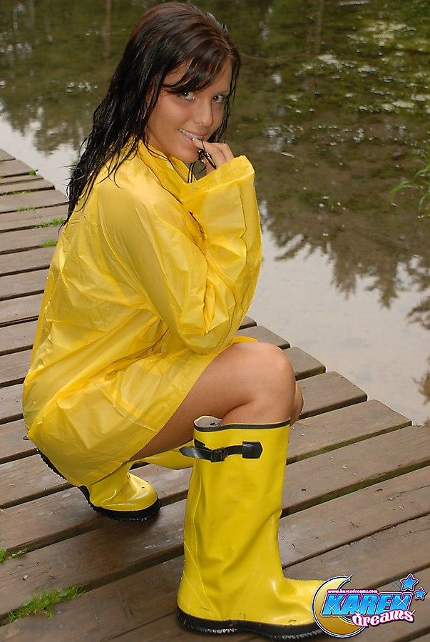 Pictures of teen Karen Dreams trying to stay dry #58005993