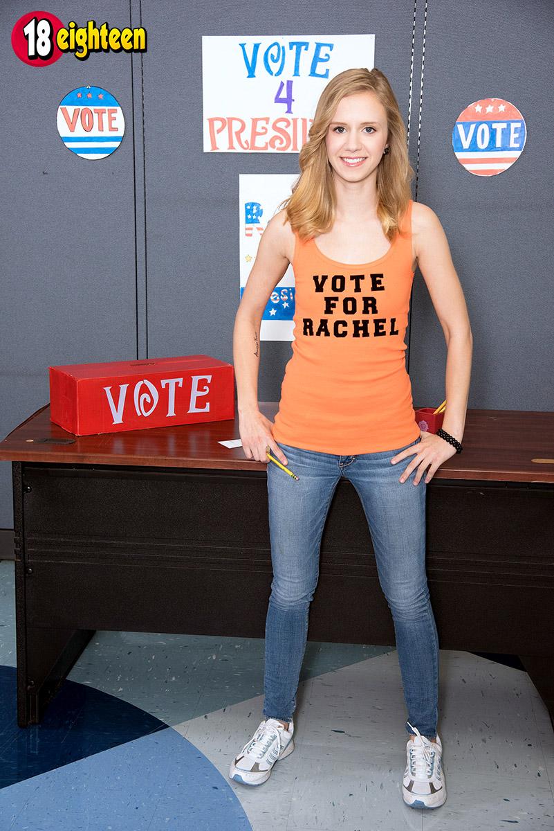 Blonde teen Rachel James promises to put out if she wins class president #59846990