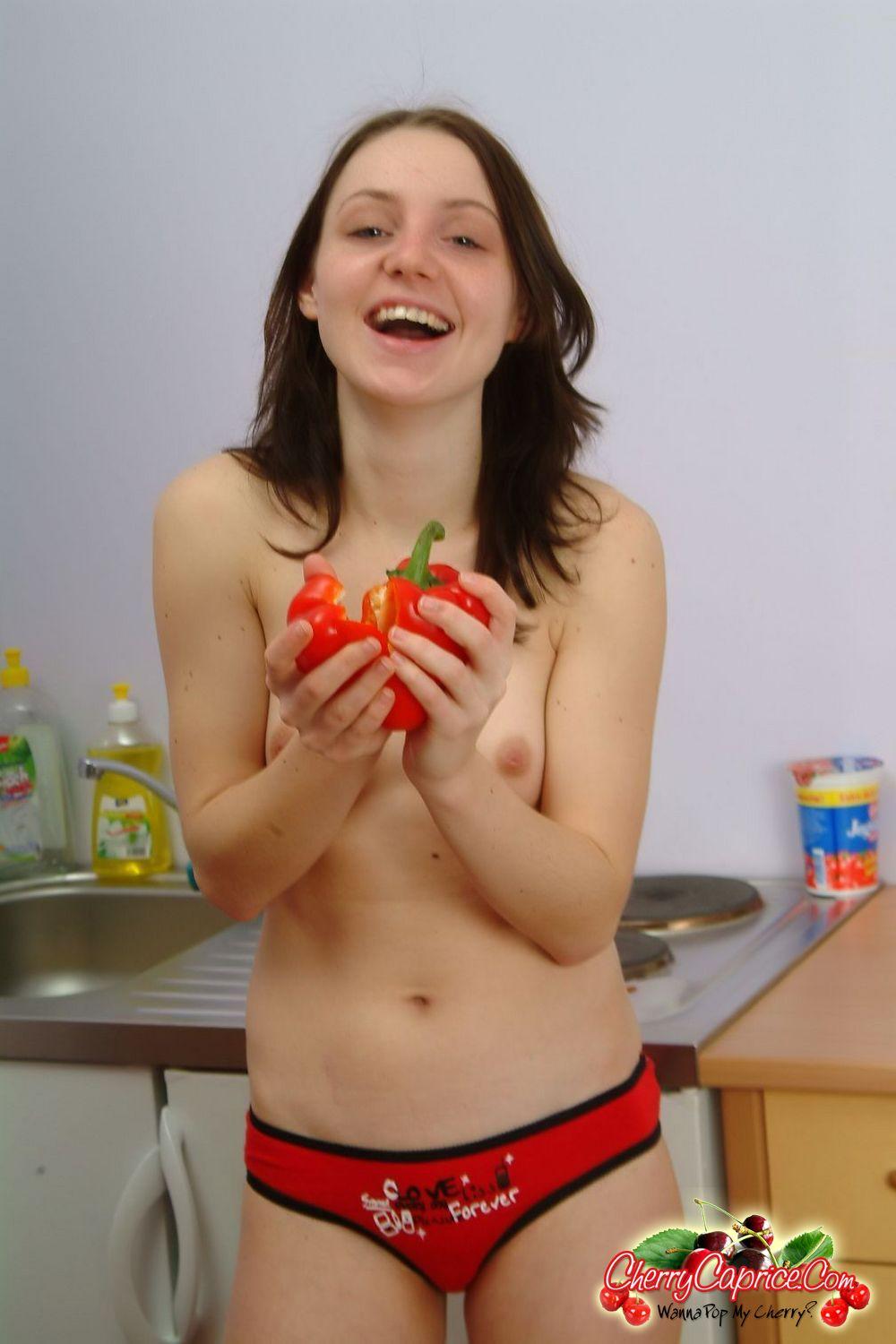 Pictures of Cherry Caprice eating a pepper #53774748
