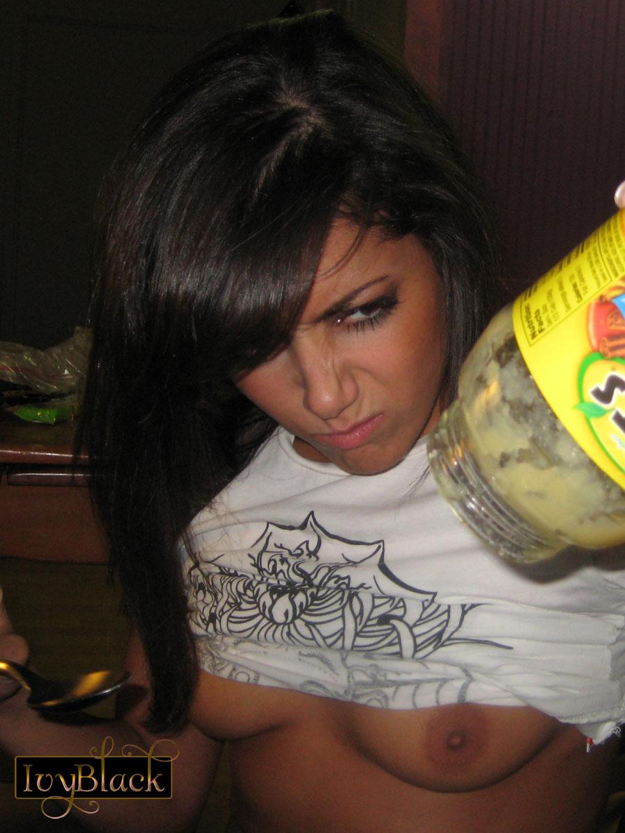 Pictures of teen hottie Ivy Black eating apple sauce #54999061