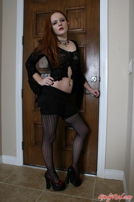 Pictures of gothic redhead teen Cindy Red showing off her fun parts #53837175