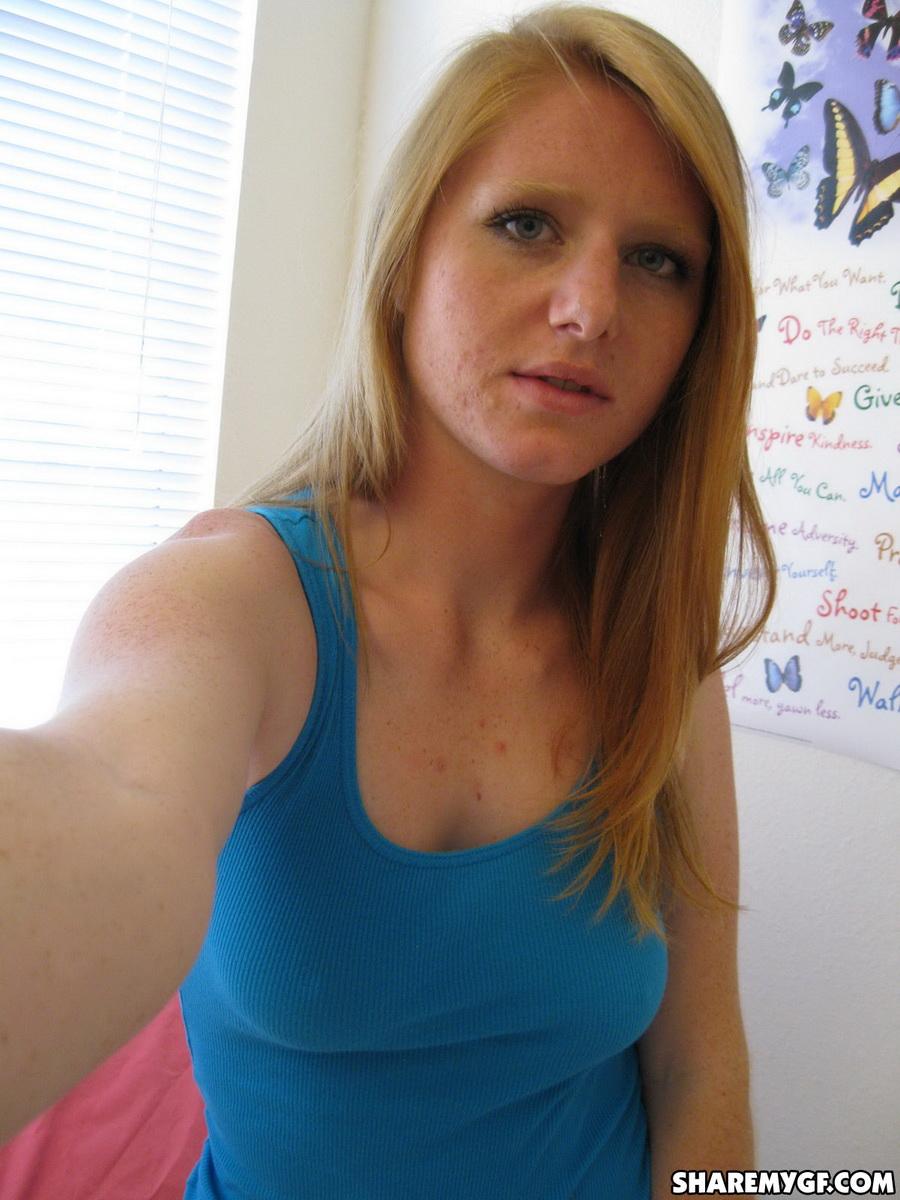 Blonde amateur coed takes selfies of her pussy #60795794