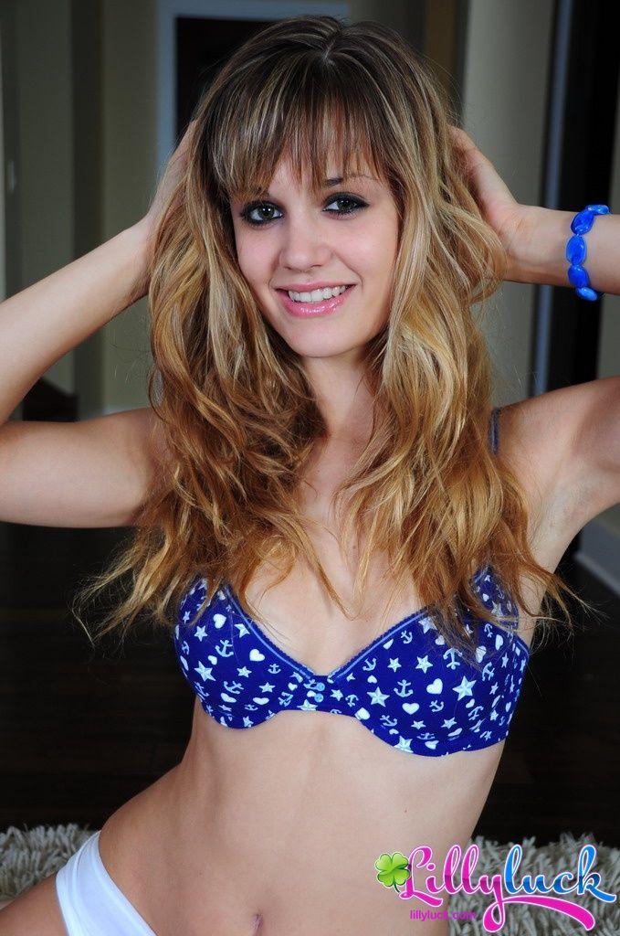 Pictures of Lilly Luck teasing in a blue bikini top #58954044