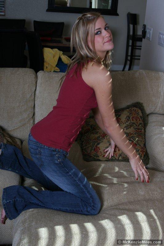 Screencaps of teen amateur McKenzie Miles sliding down her jeans so you can get #59444541