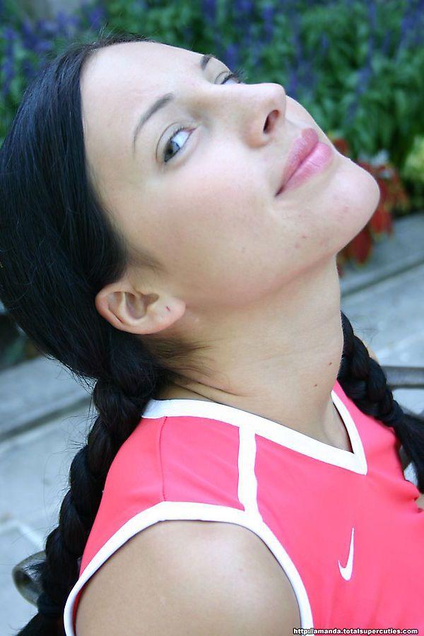 Pictures of teen cutie Amanda teasing in pigtails #53077015