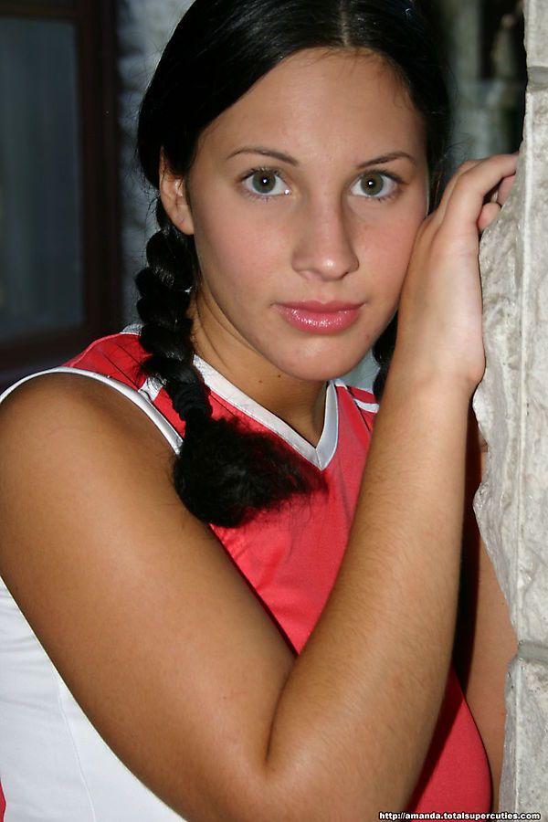 Pictures of teen cutie Amanda teasing in pigtails #53077211