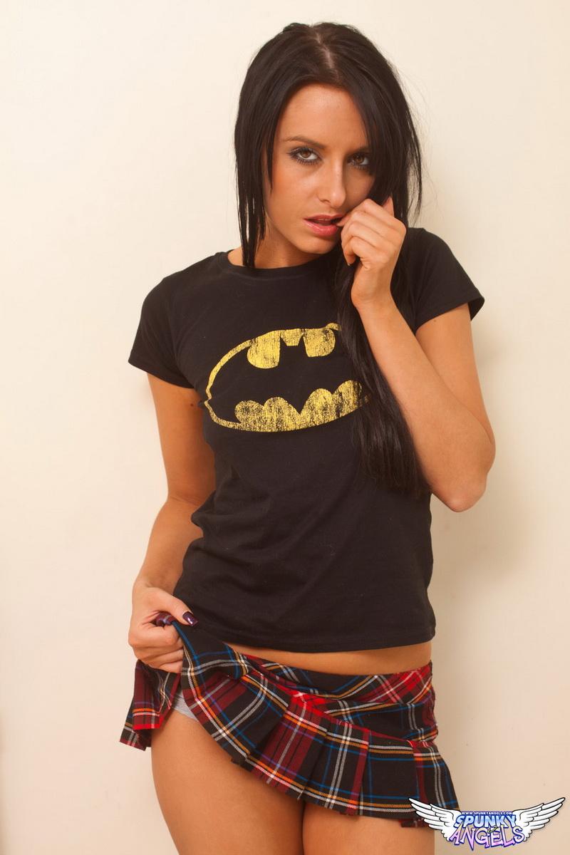Cute teen Ashley Diaz shows off her perfect tight round ass in her batman undies #60811708