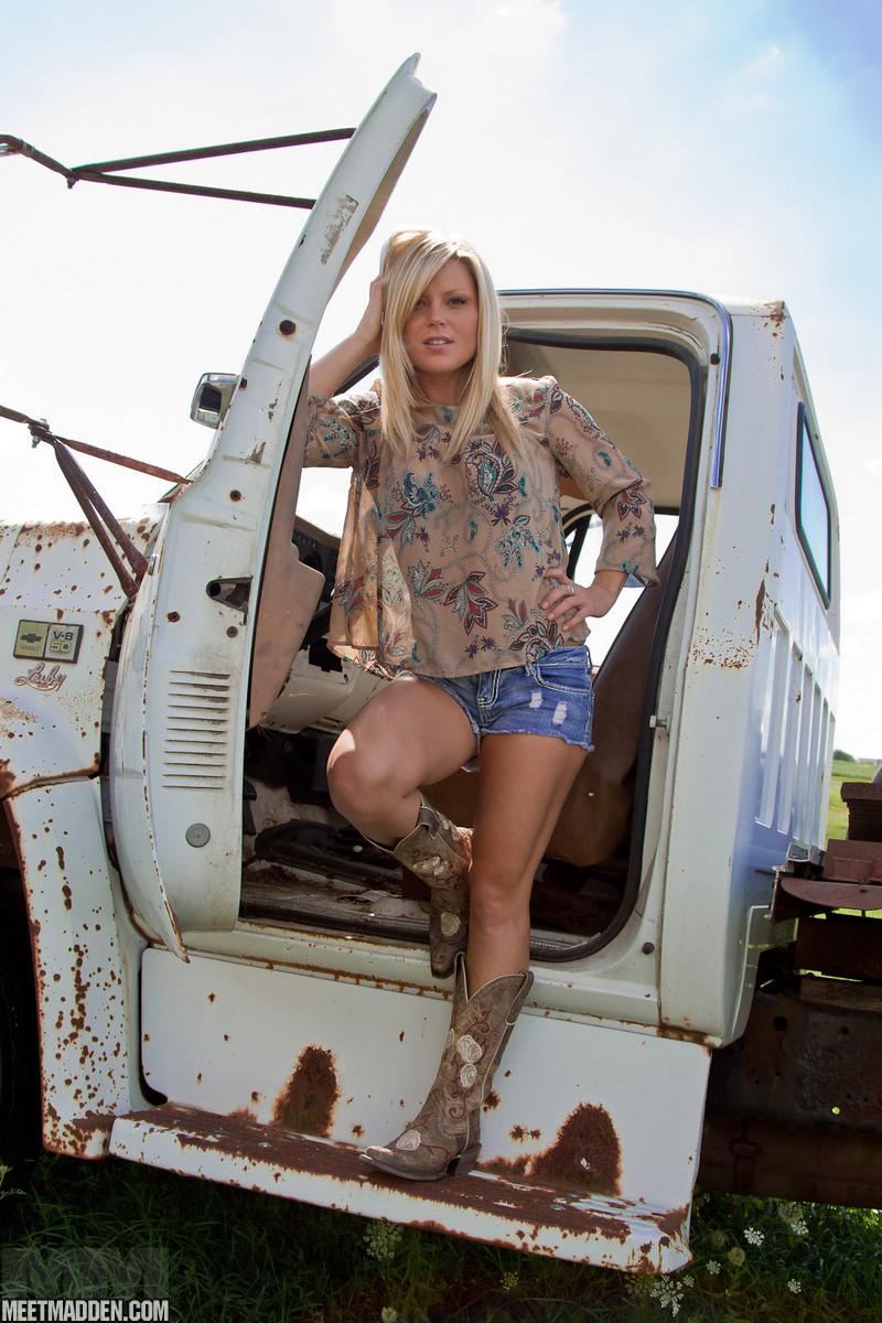 Pictures of Madden stripping in an old pickup on the farm #59452844