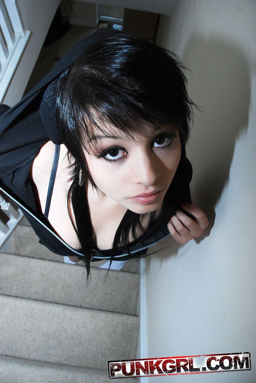 Pictures of punk teen Kitten teasing you on the stairs #58759854