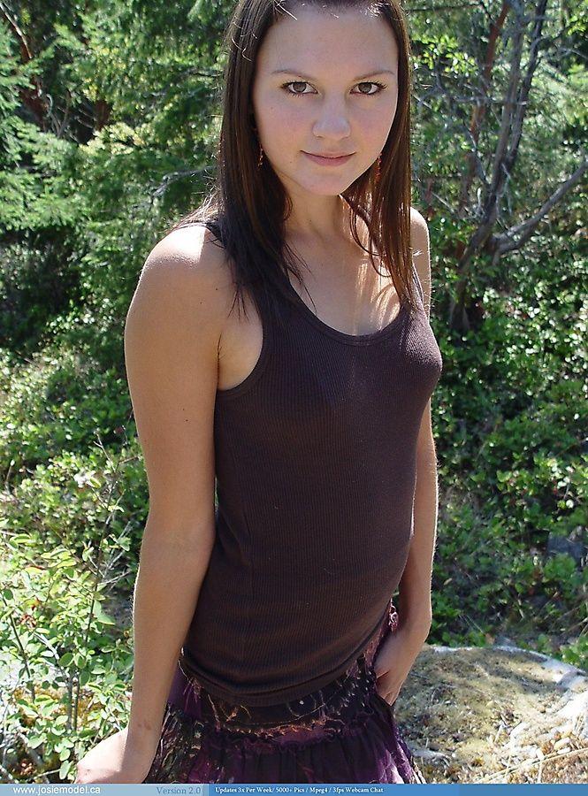 Pictures of teen babe Josie Model showing off outside #55713982
