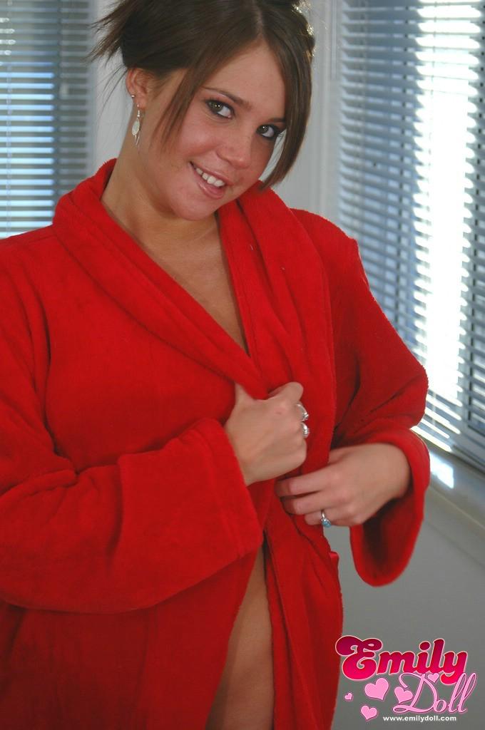 Emily stips out of her red robe #54226285