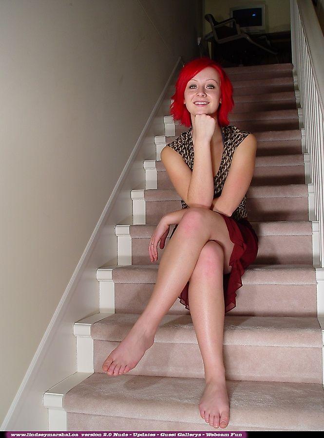 Pictures of teen Lindsey Marshal getting naked on the stairs #58972018