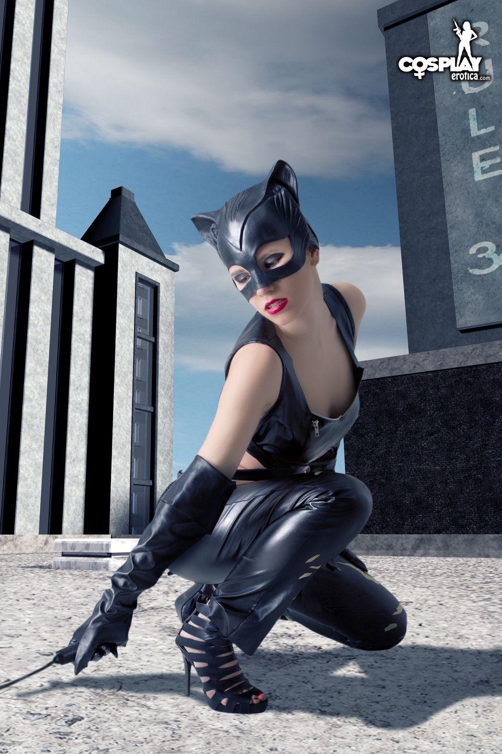 Sexy cosplayer Cassie dresses up as Catwoman #53704200