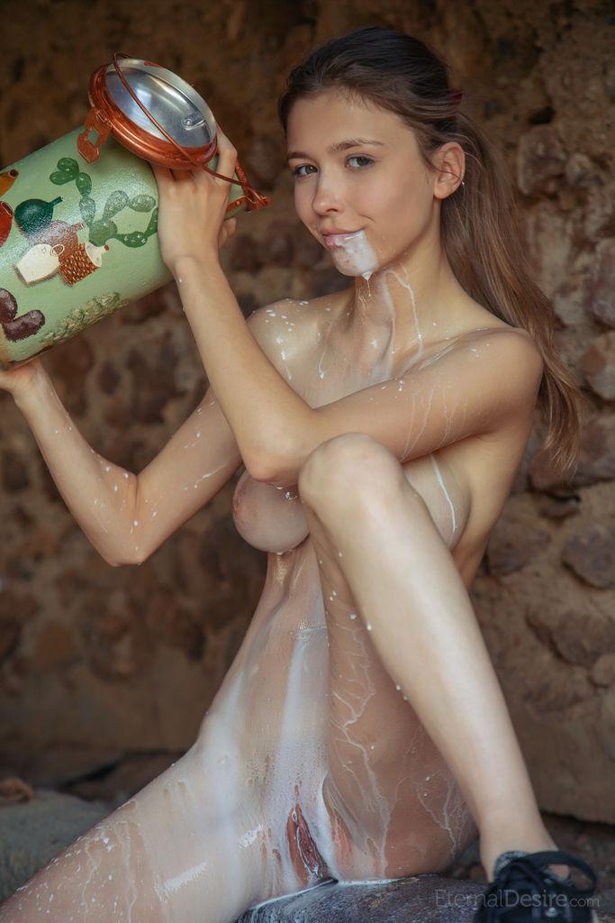 Country girl Mila Azul spills the milk and makes a mess #59543914