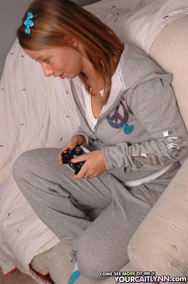 Pictures of teen hottie Your Caitlynn playing some video games #60185460