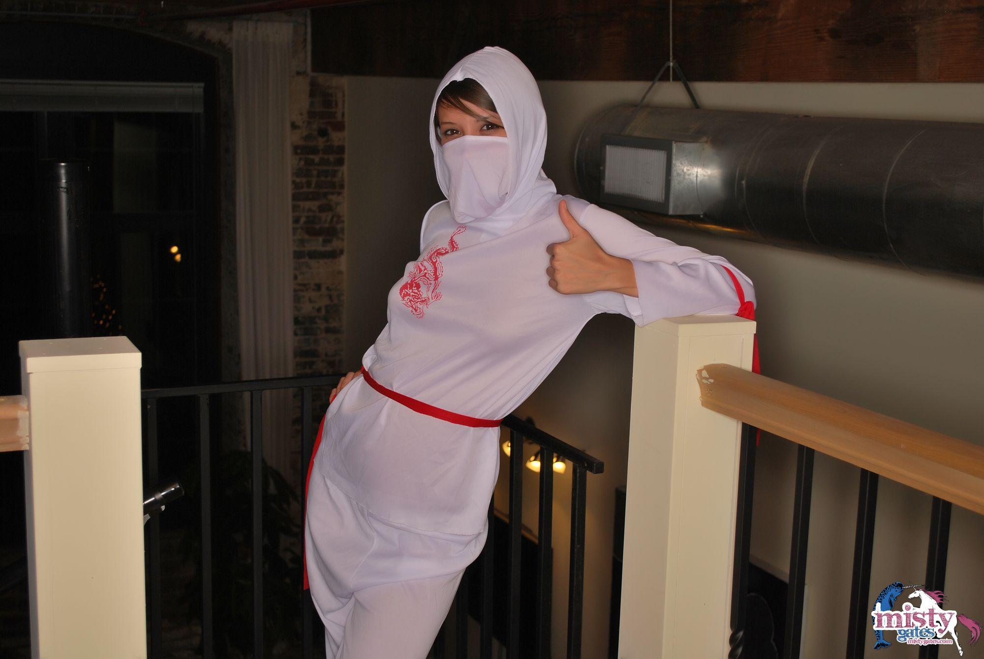 Pictures of Misty Gates dressed as a hot white ninja #59592954